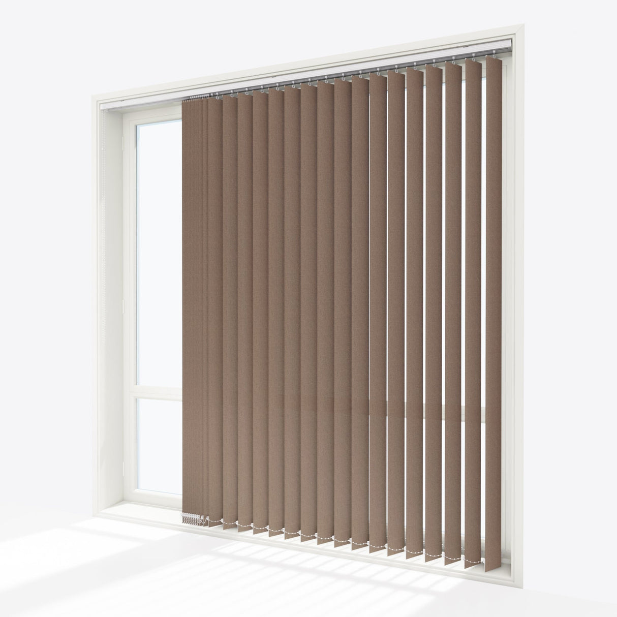 Designo Beige Grey Vertical Blinds Replacement Slats - Zen Shades