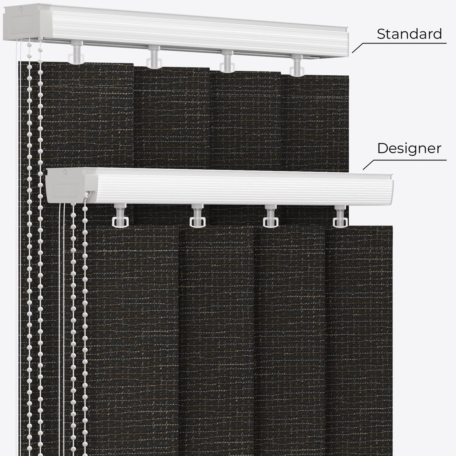 Designo Black Olive Vertical Blinds - Zen Shades