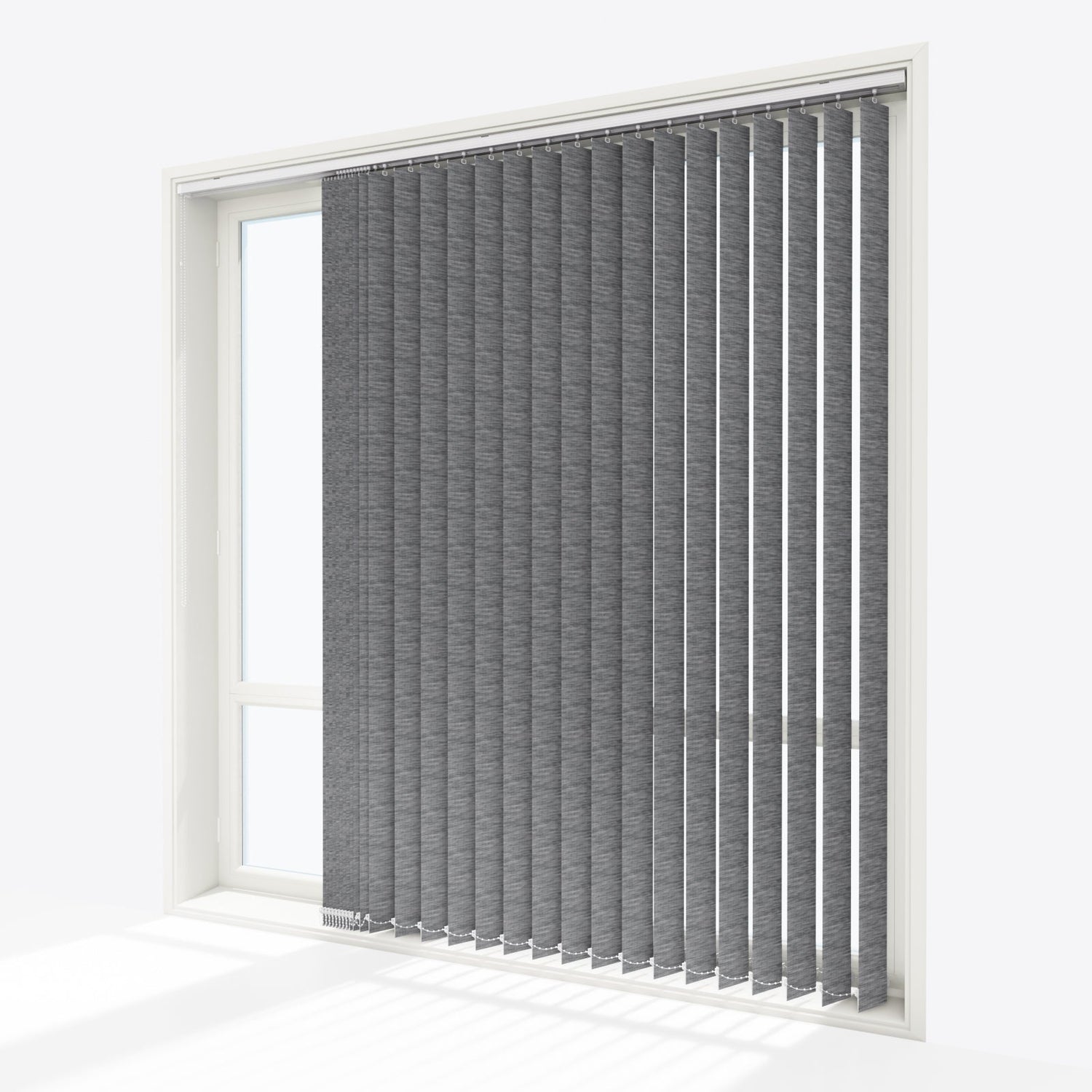 Designo Wood Steel Grey Vertical Blinds - Zen Shades