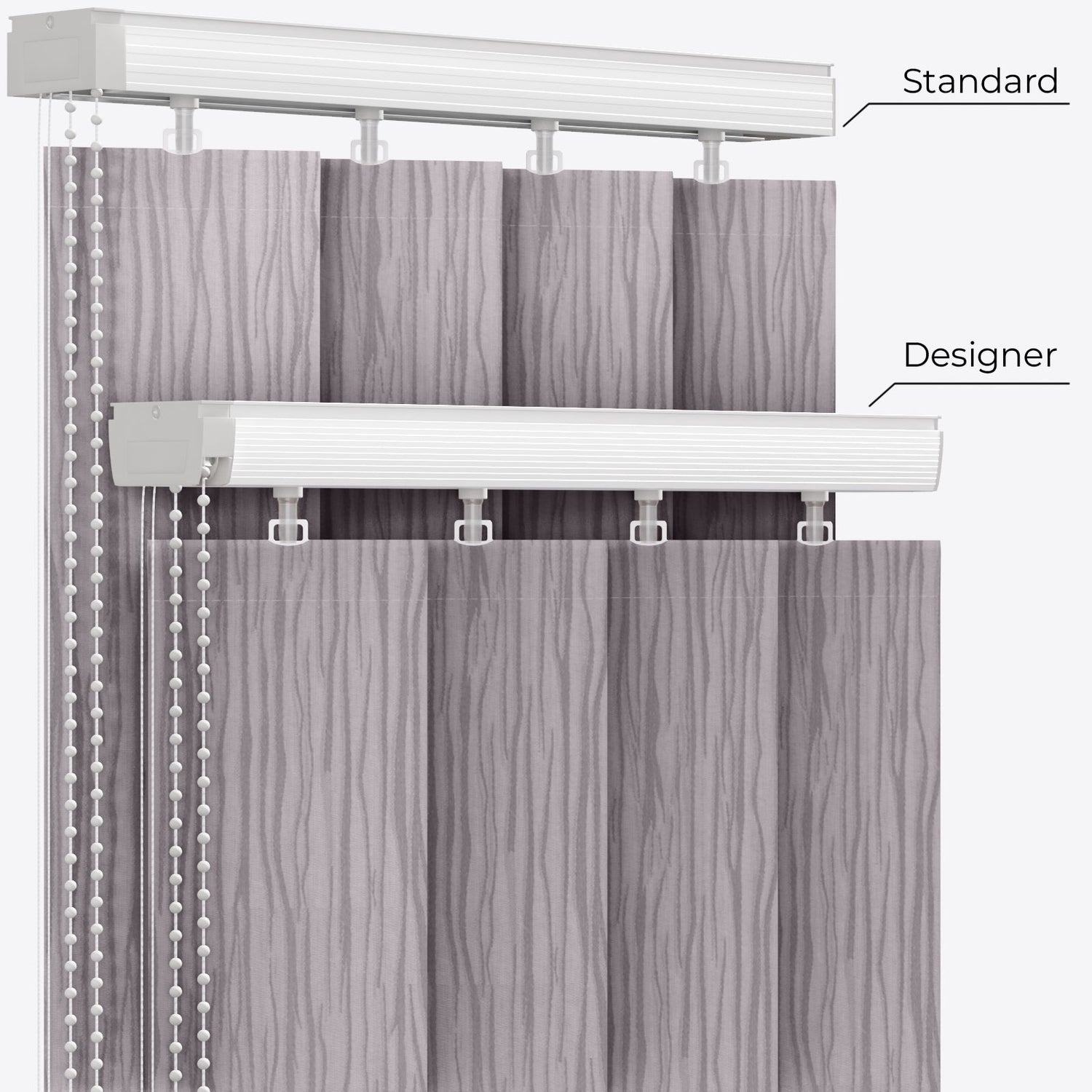 Gabi Gull Grey Vertical Blinds - Zen Shades