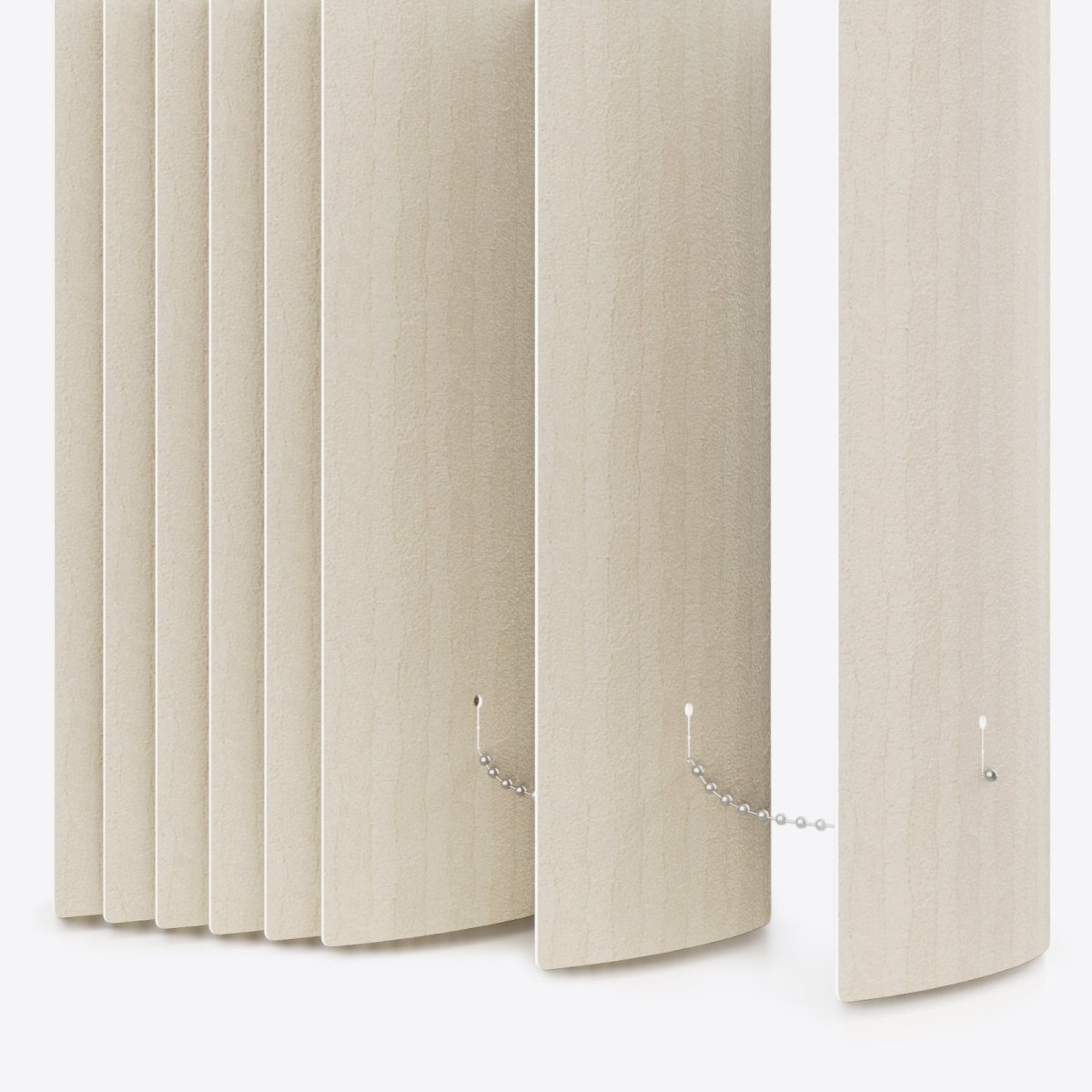 Genebra Ivory Satin Blackout PVC Vertical Blinds - Zen Shades
