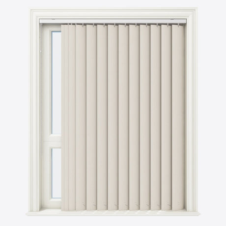 Genebra Ivory Satin Blackout PVC Vertical Blinds - Zen Shades