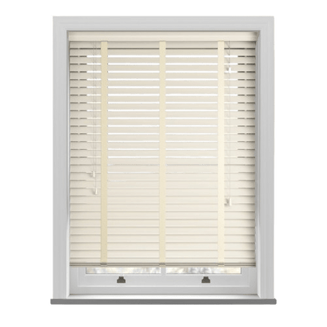Gloss Creme Real Wooden Blinds With Tapes - Zen Shades