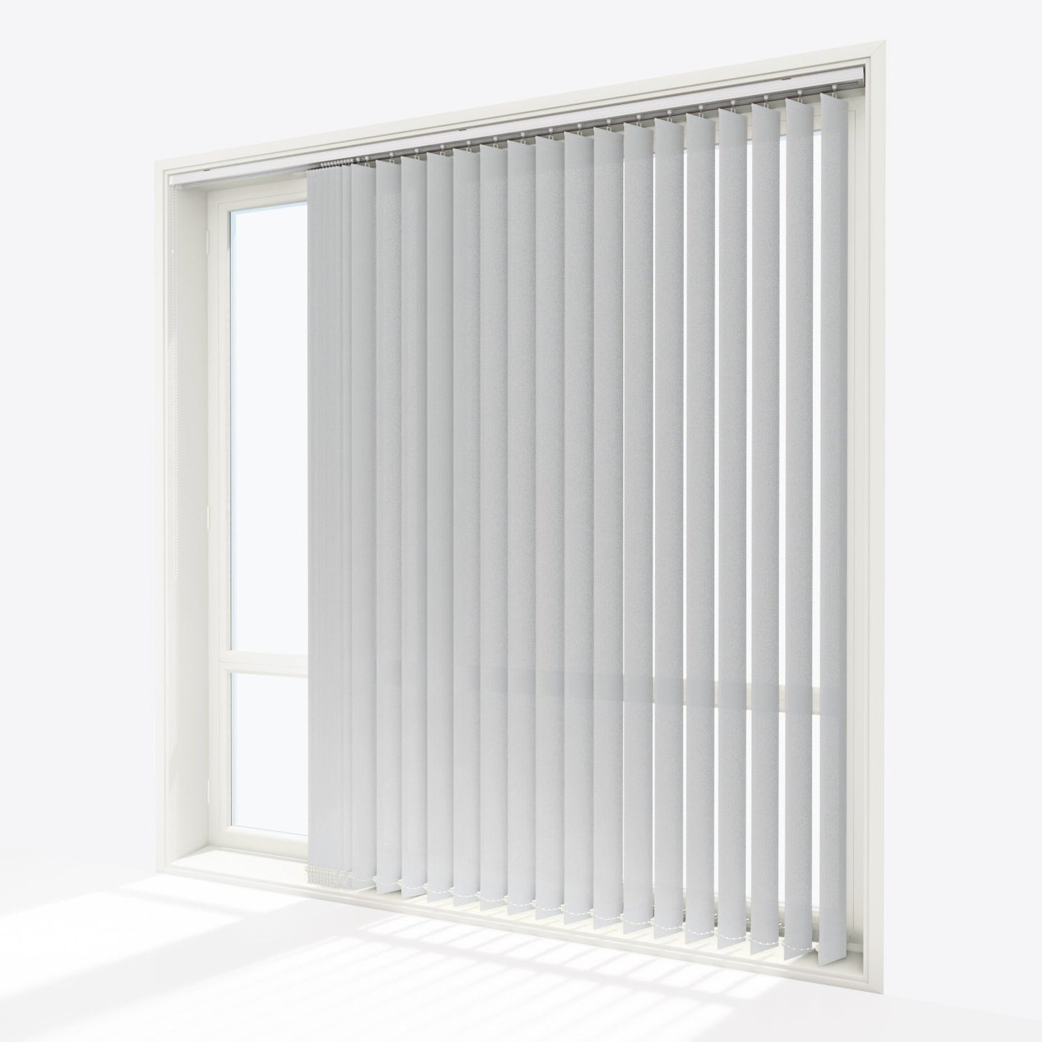 Herringbone Light Grey Vertical Blinds - Zen Shades