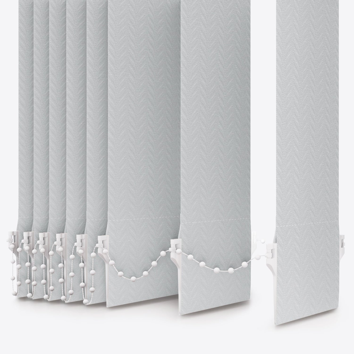 Herringbone Light Grey Vertical Blinds - Zen Shades