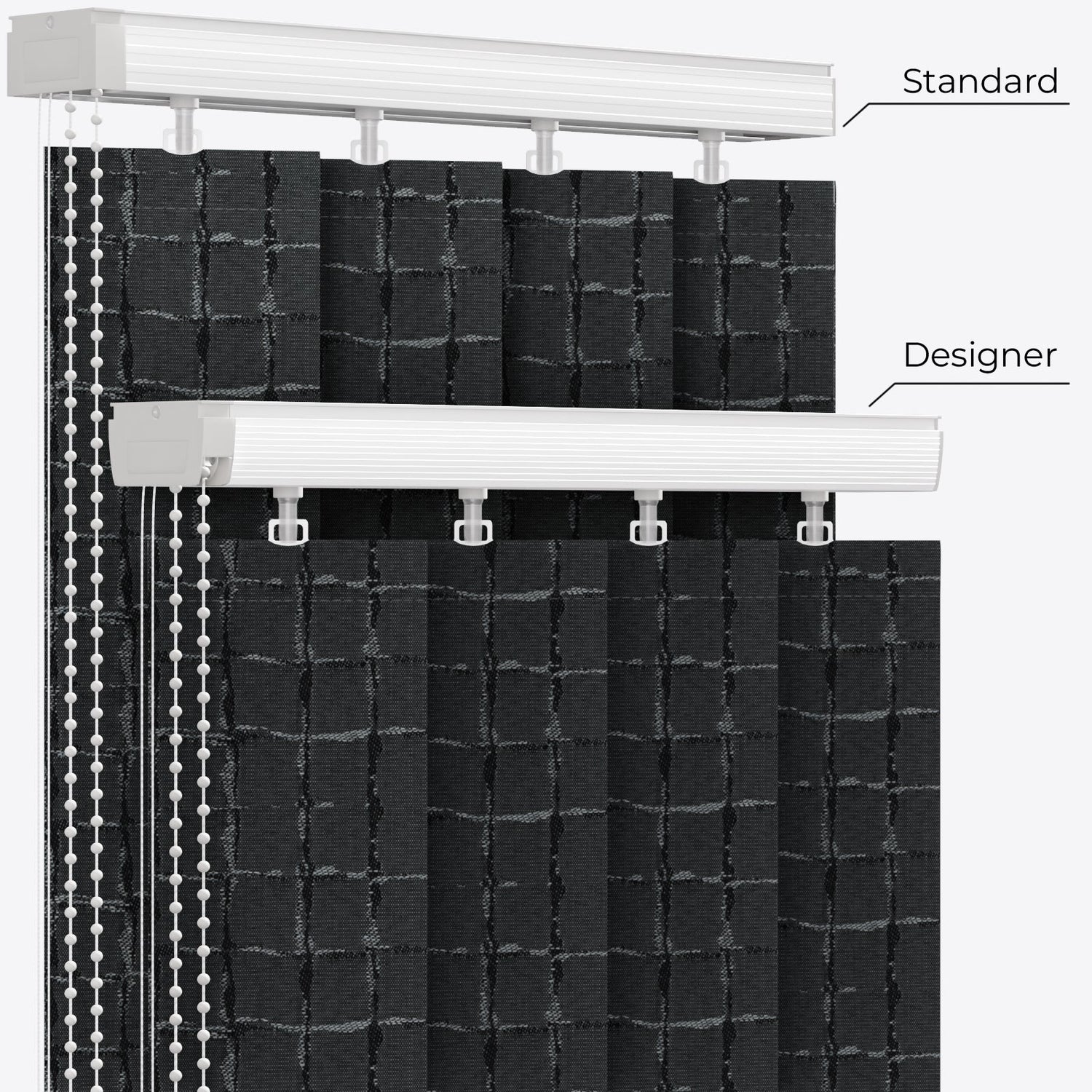 Maison Charcoal Vertical Blinds - Zen Shades