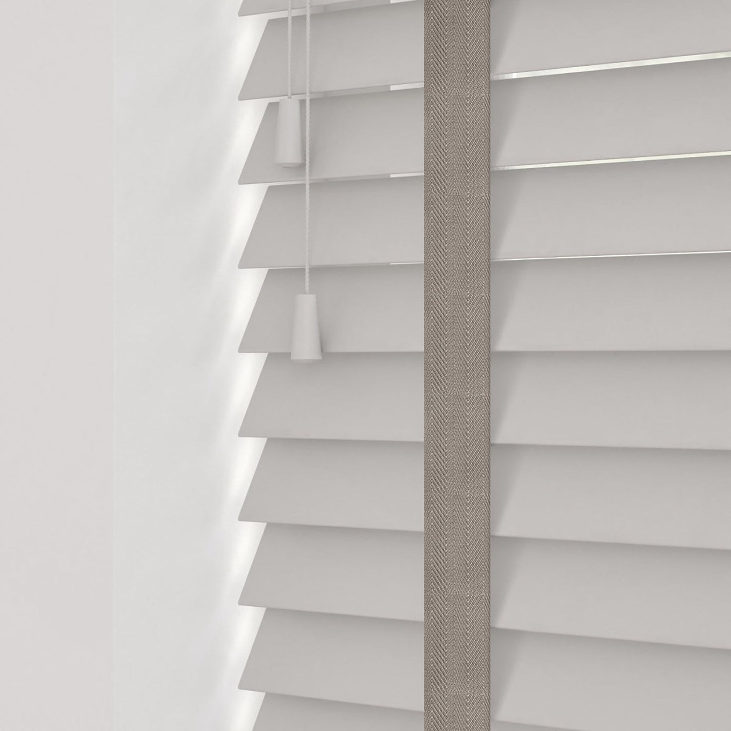 Morena Real Wooden Blinds With Truffle Tapes - Zen Shades