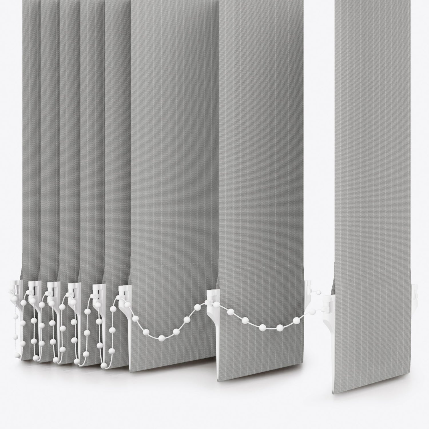 Pencil Stripe Storm Grey Vertical Blinds - Zen Shades
