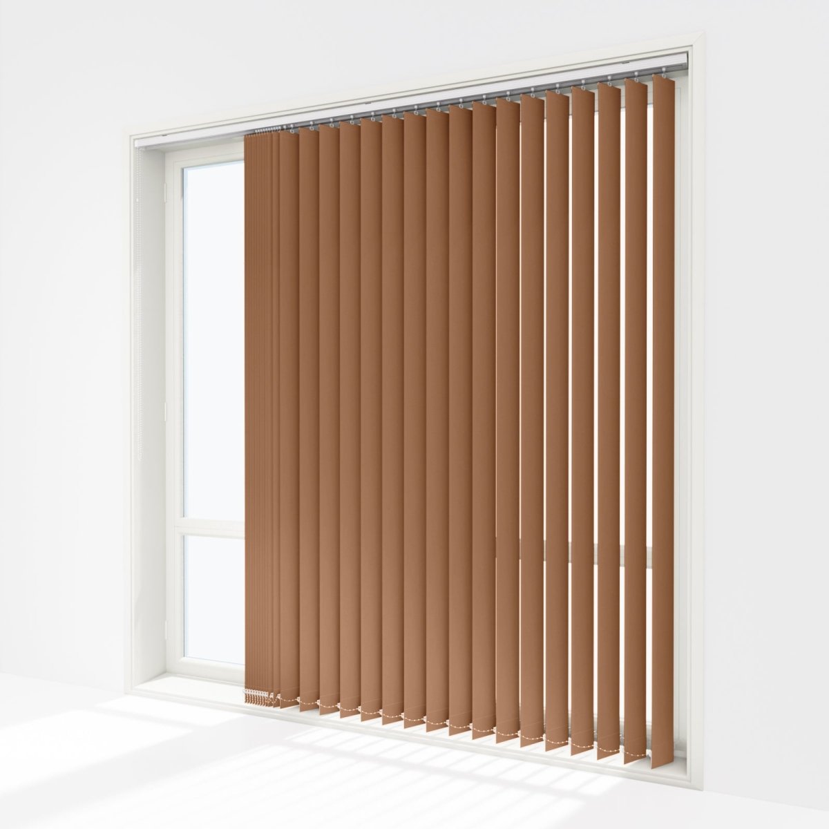 Pristine Cashew Blackout Vertical Blinds - Zen Shades