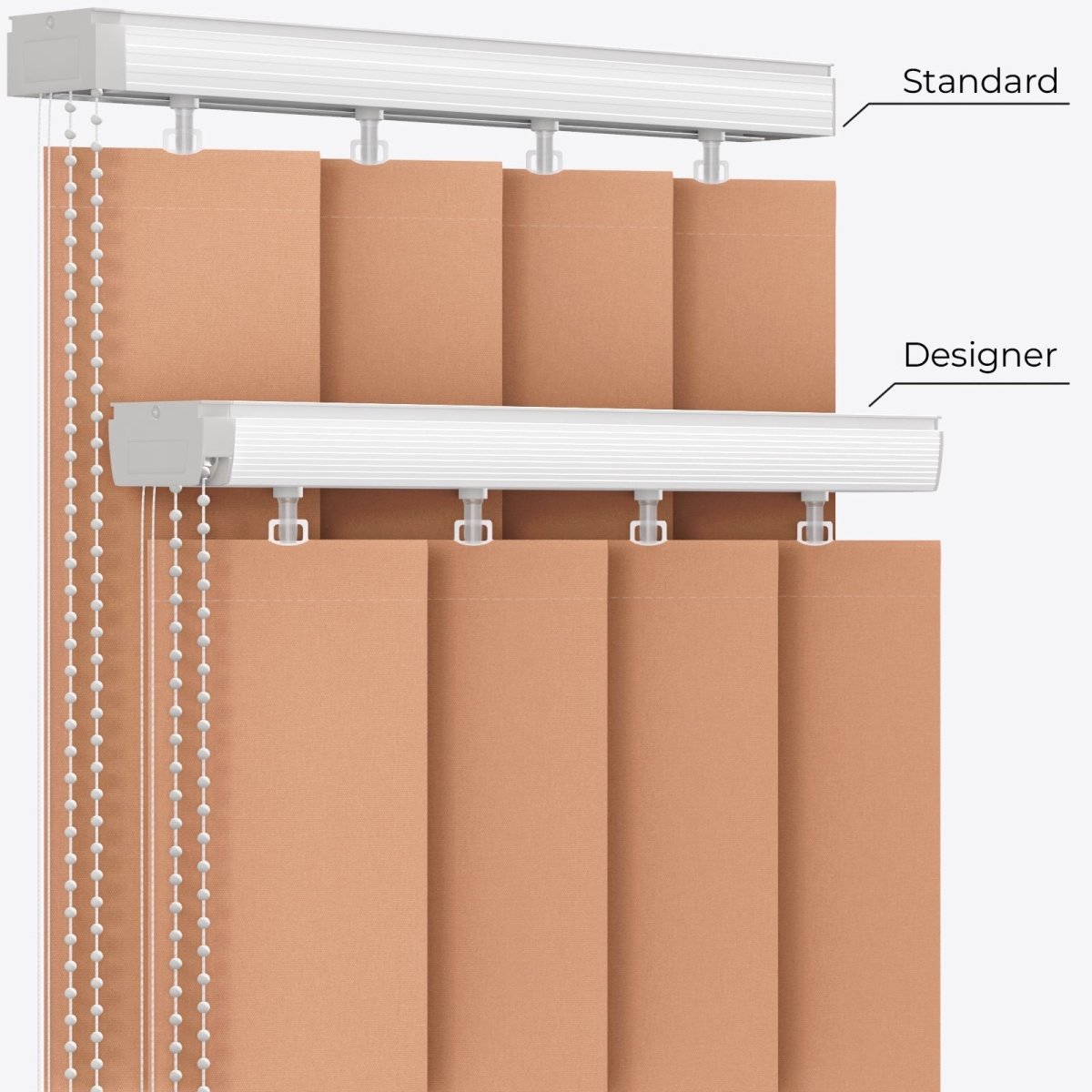 Pristine Peach Bloom Blackout Vertical Blinds - Zen Shades