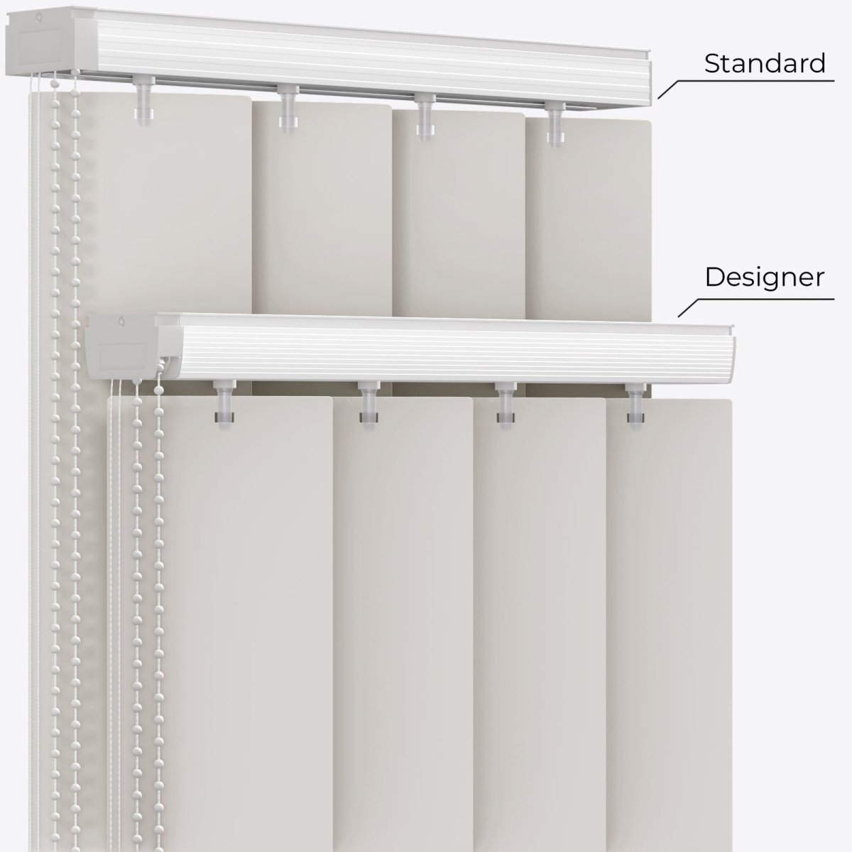 Ramina Grey Blackout PVC Vertical Blinds - Zen Shades