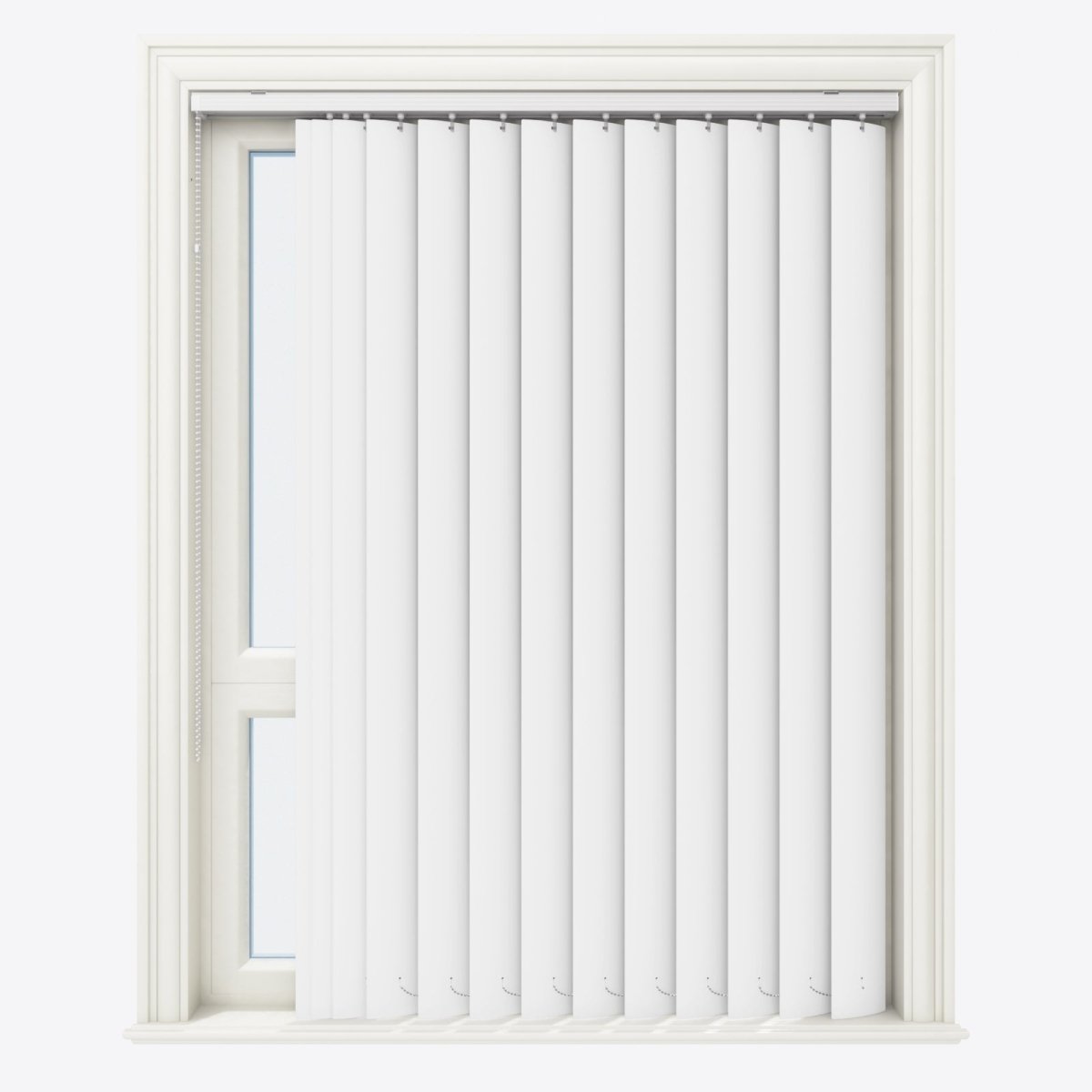 Ramina Ice White Blackout PVC Vertical Blinds - Zen Shades