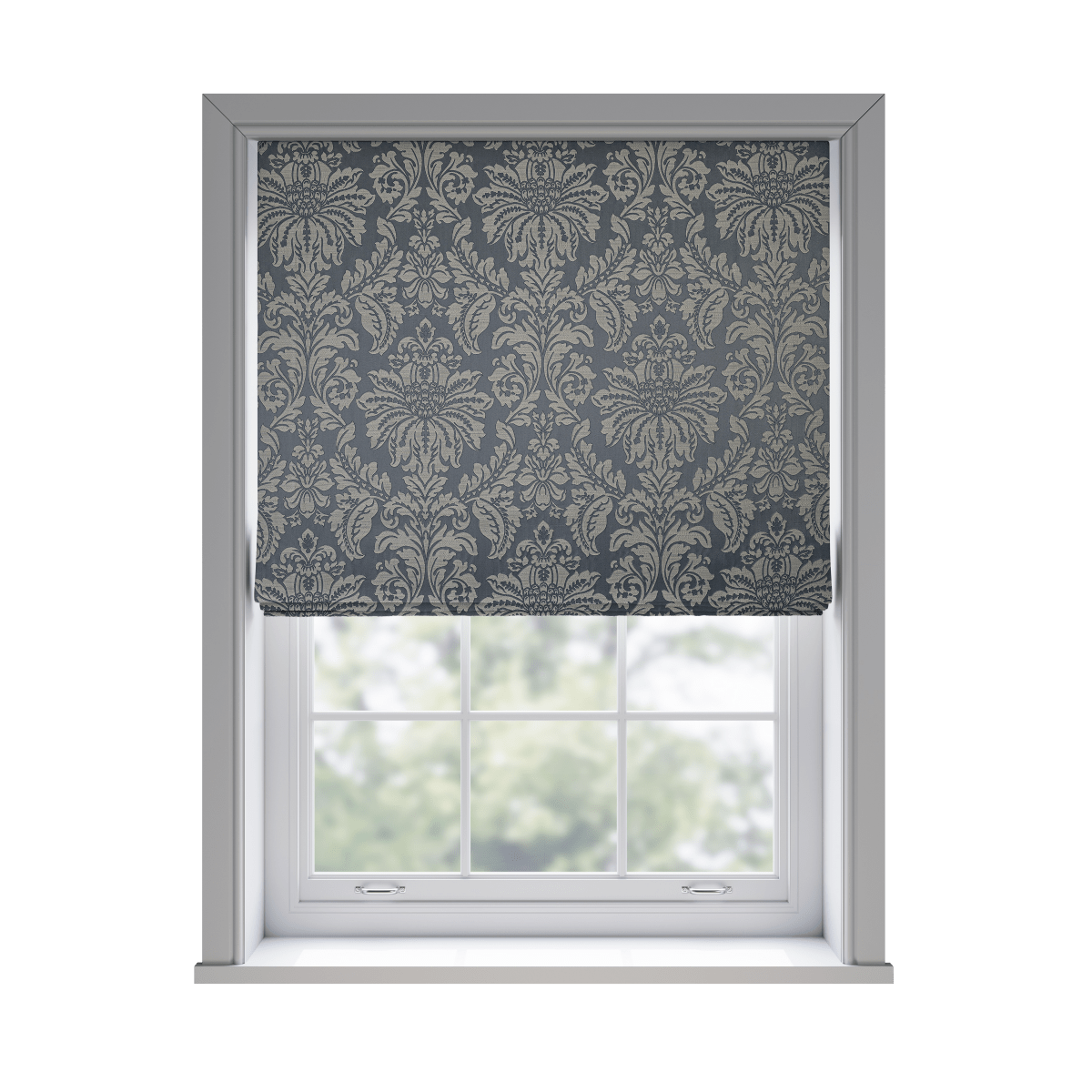 Riva Graphite Roman Blinds - Zen Shades