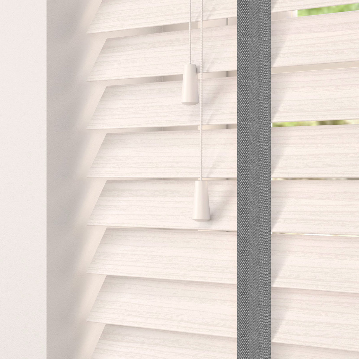 Arctic Oak Faux Wood Blinds With Gallant Tapes - Zen Shades