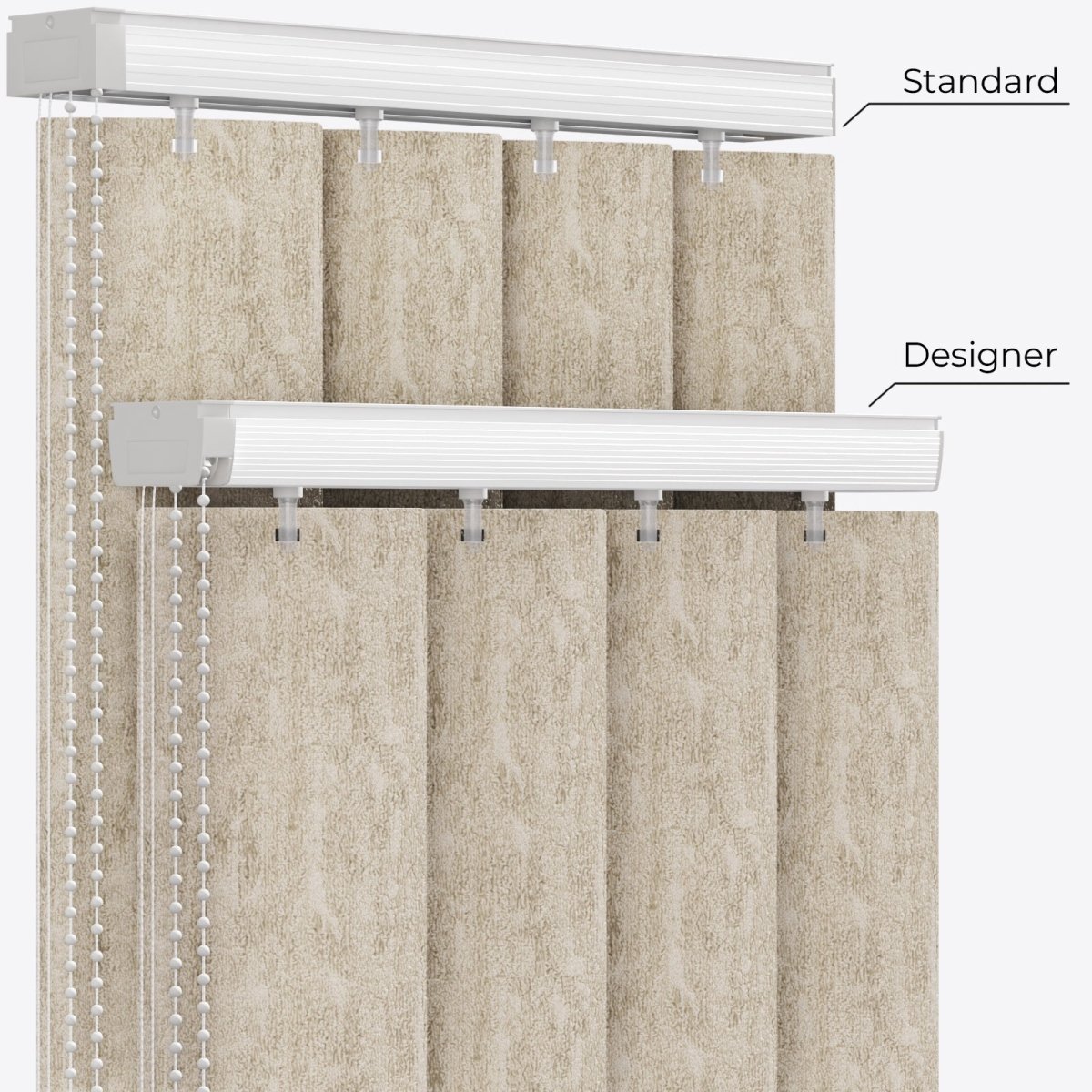 Atakama Champagne Blackout PVC Vertical Blinds - Zen Shades