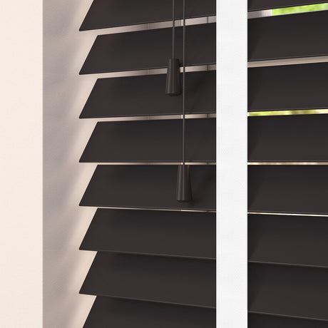 Chroma Faux Wood Blinds With Cotton Tapes - Zen Shades