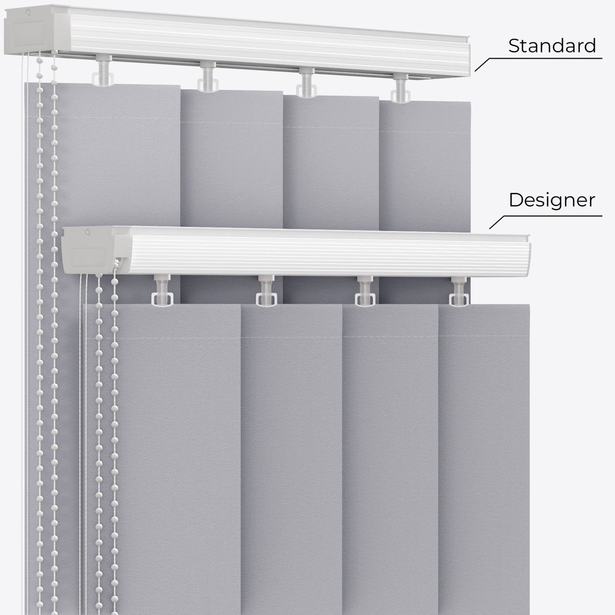 Colori Light Grey Vertical Blinds - Zen Shades