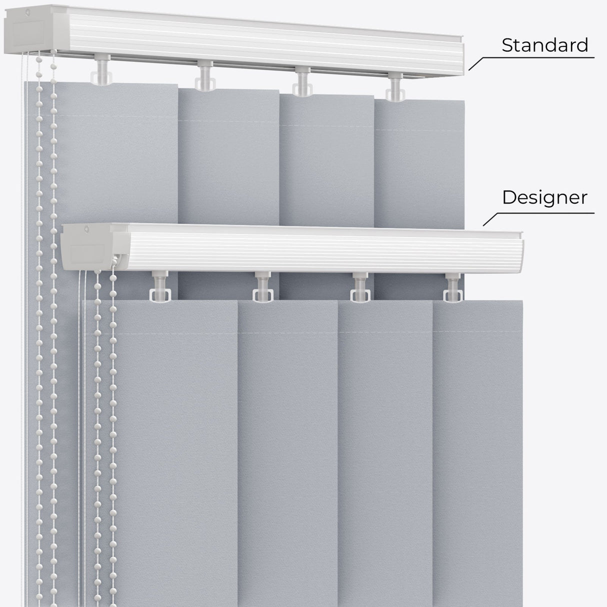 Colori Mist Grey Vertical Blinds - Zen Shades