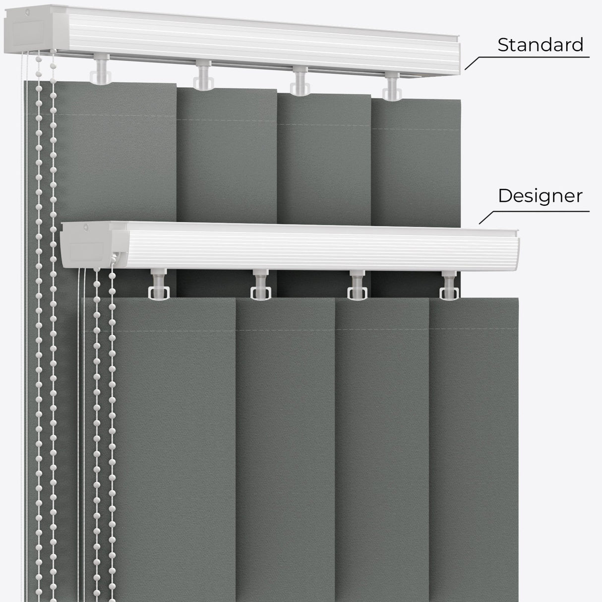 Colori Shadow Grey Vertical Blinds - Zen Shades