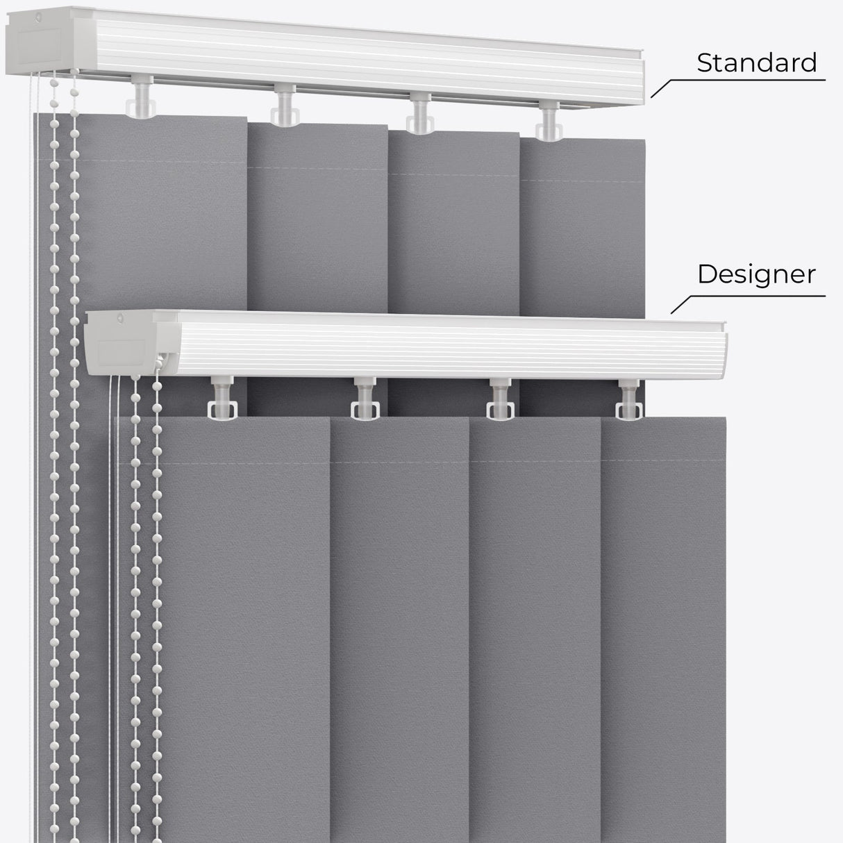 Colori Slate Grey Vertical Blinds - Zen Shades