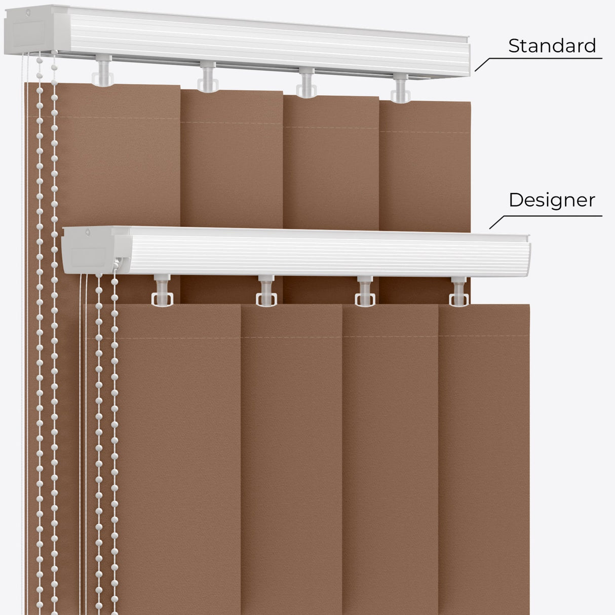 Colori Tobacco Brown Vertical Blinds - Zen Shades