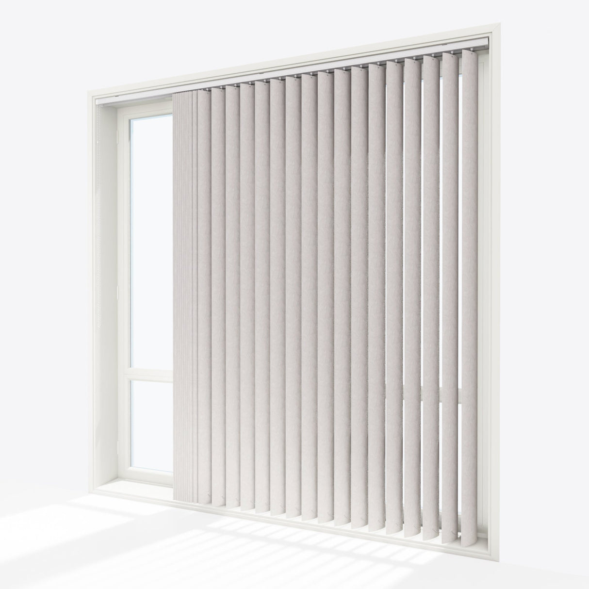 Dakota Silver Blackout PVC Vertical Blinds - Zen Shades