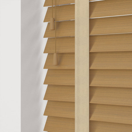 Desert Oak Faux Wood Blinds With Tapes - Zen Shades