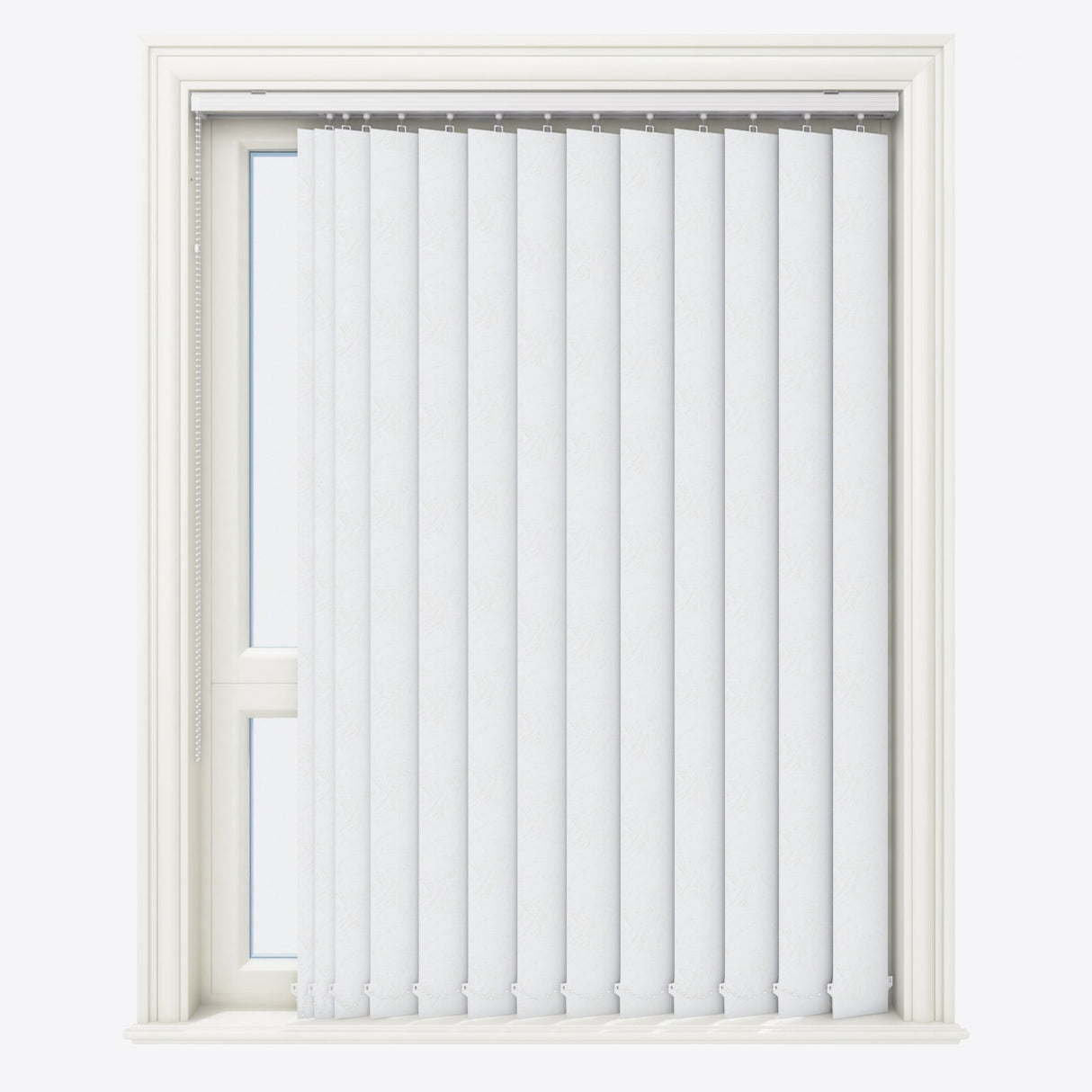 Designo Egyptian White Blackout Vertical Blinds - Zen Shades