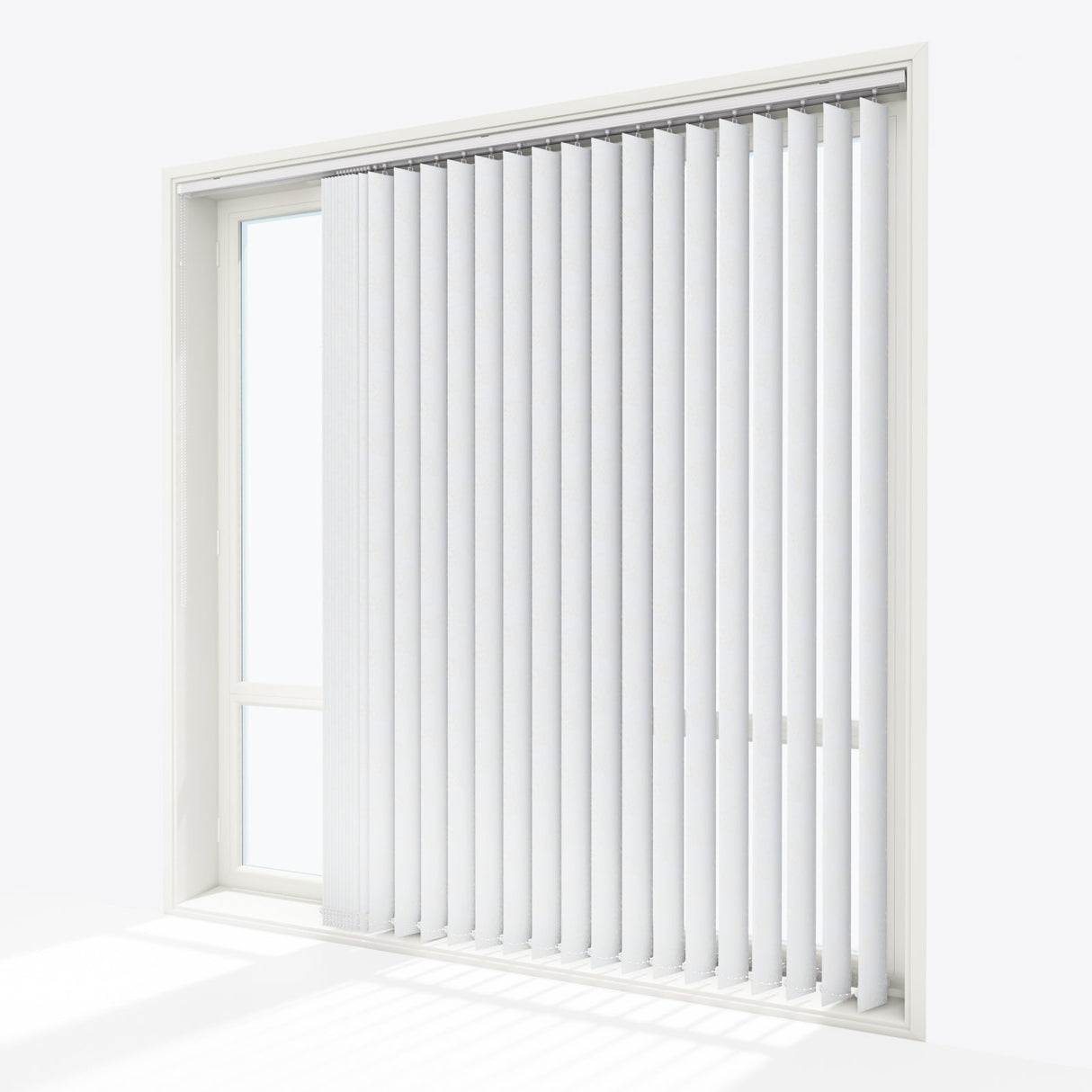 Designo Egyptian White Blackout Vertical Blinds - Zen Shades