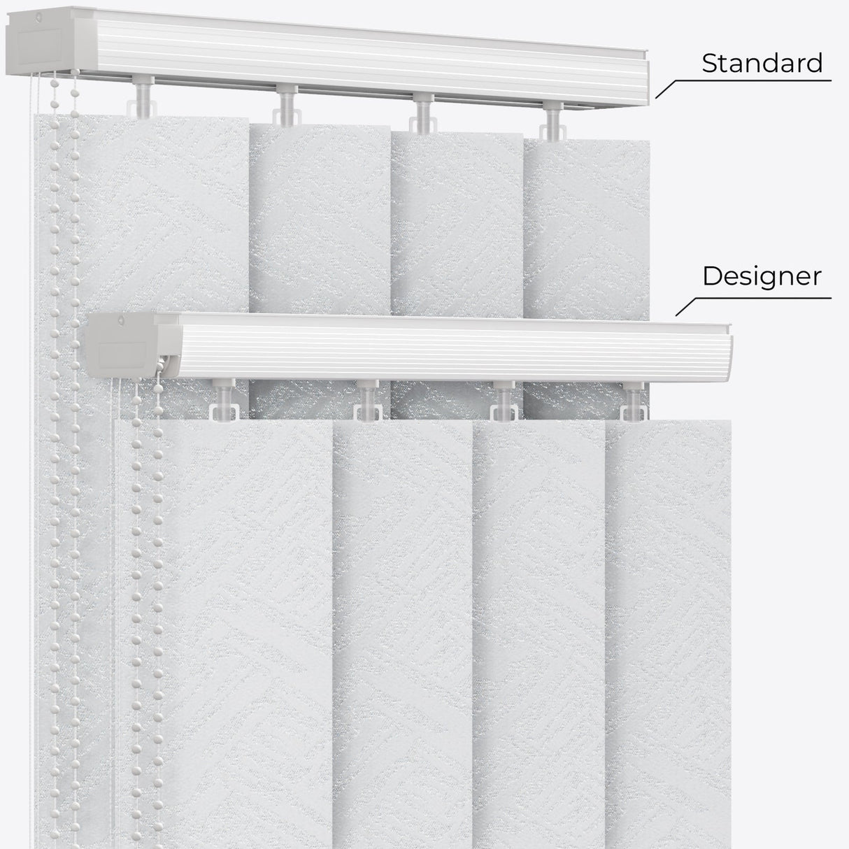 Designo Shadow White Vertical Blinds - Zen Shades