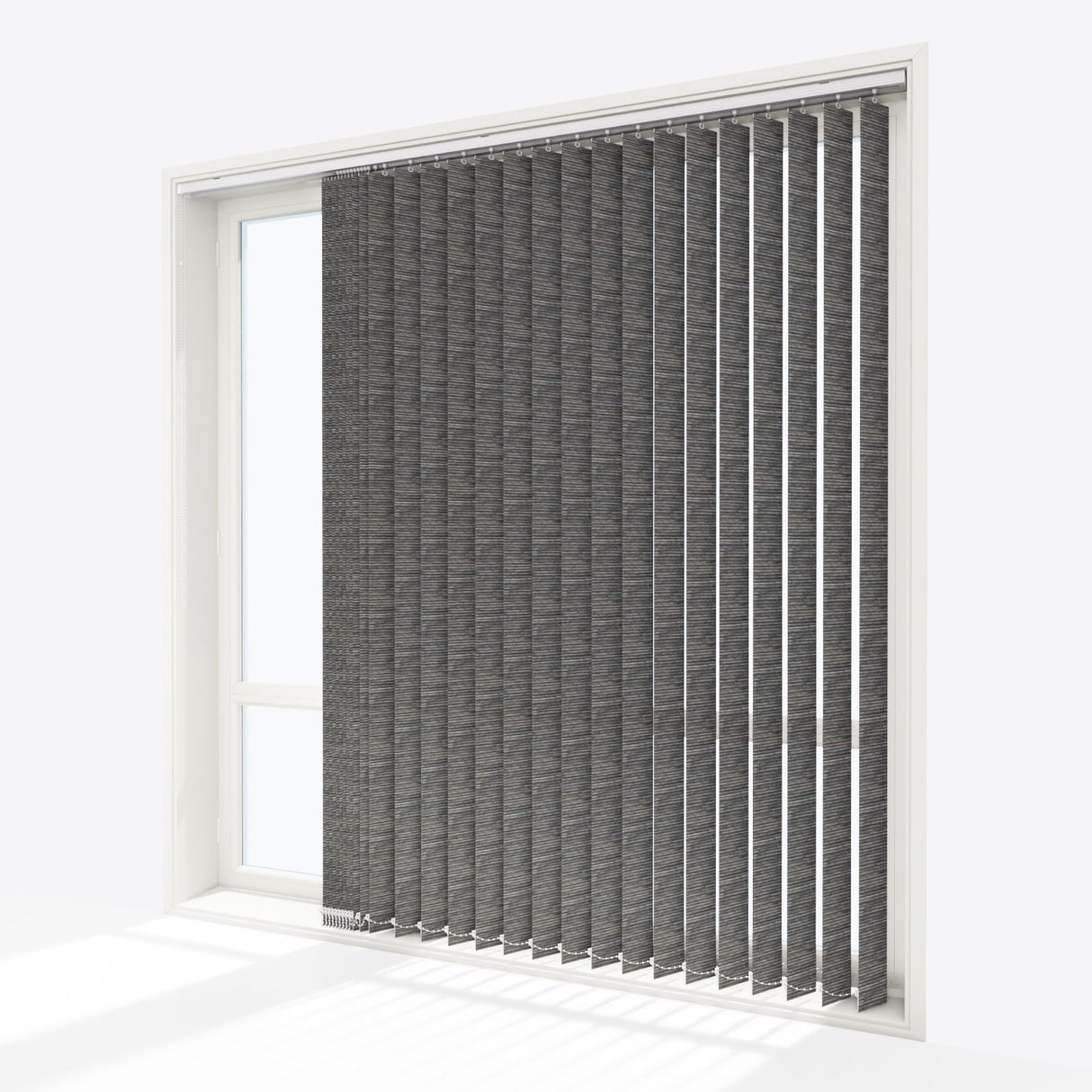 Designo Wood Pewter Vertical Blinds Replacement Slats - Zen Shades