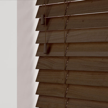 Fired Walnut Real Wooden Blinds - Zen Shades