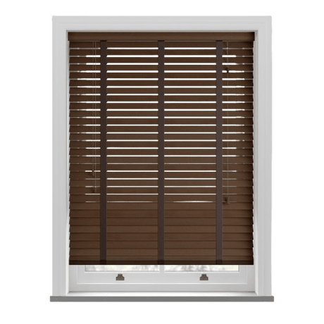 Fired Walnut Real Wooden Blinds With Tapes - Zen Shades