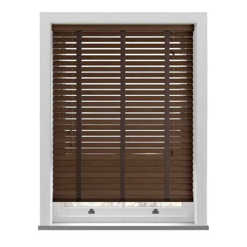 Fired Walnut Real Wooden Blinds With Tapes - Zen Shades