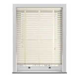 Gloss Creme Real Wooden Blinds With Tapes - Zen Shades