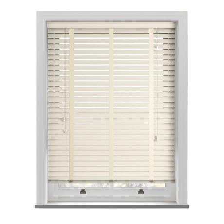 Gloss Creme Real Wooden Blinds With Tapes - Zen Shades