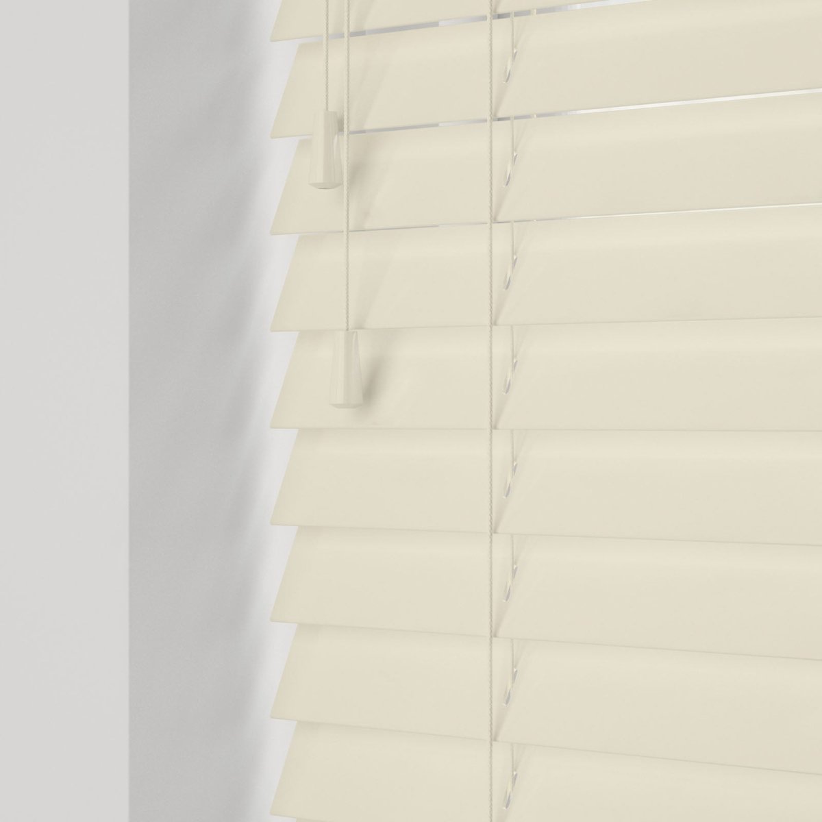 Gloss Creme Real Wooden Blinds With Tapes - Zen Shades