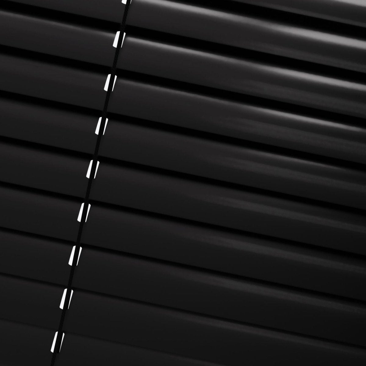 Gloss Jet Black Venetian Blinds - Zen Shades