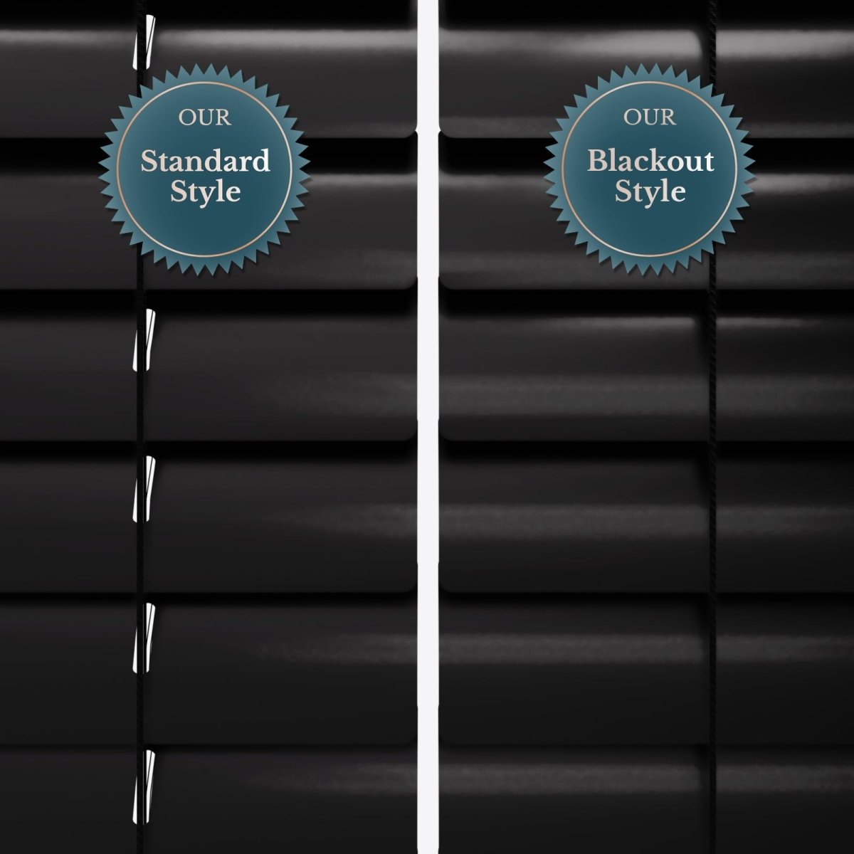 Gloss Jet Black Venetian Blinds - Zen Shades