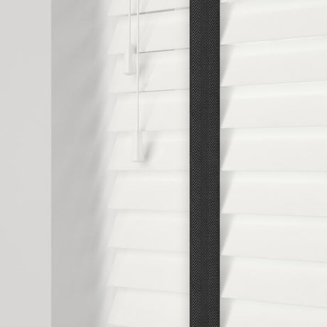 Gloss Pure Real Wooden Blinds With Jet Tapes - Zen Shades