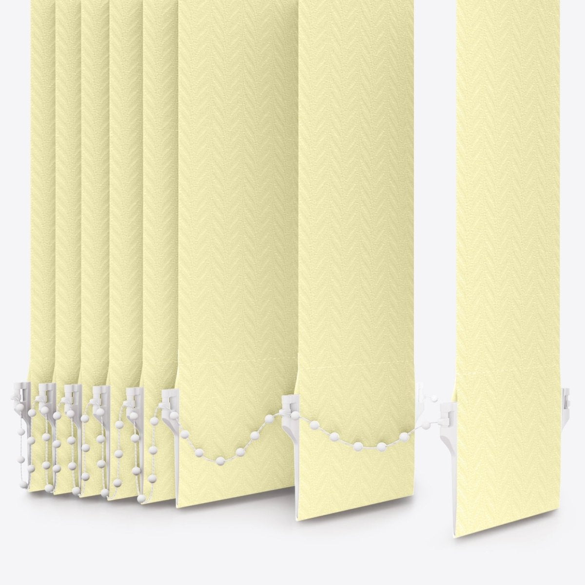 Herringbone Designer Cream Yellow Vertical Blinds - Zen Shades