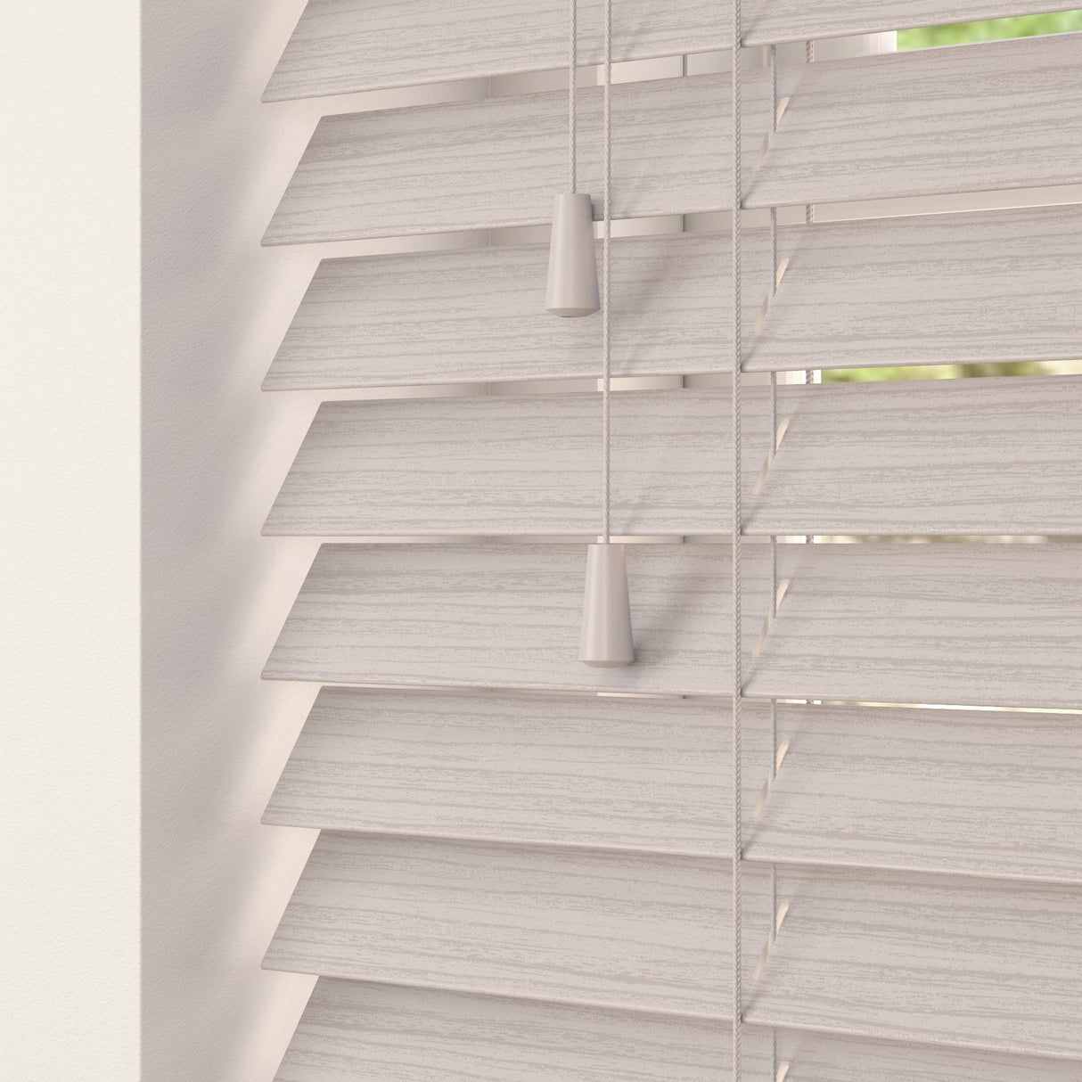 Lunar Oak Faux Wood Blinds - Zen Shades