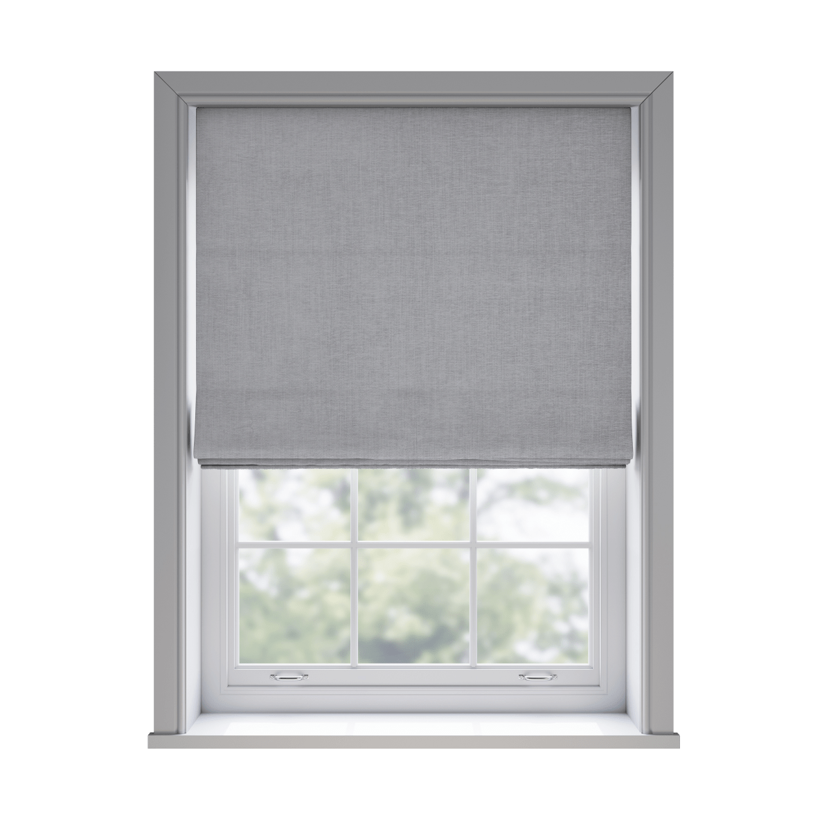 Ortega Silver Roman Blinds - Zen Shades