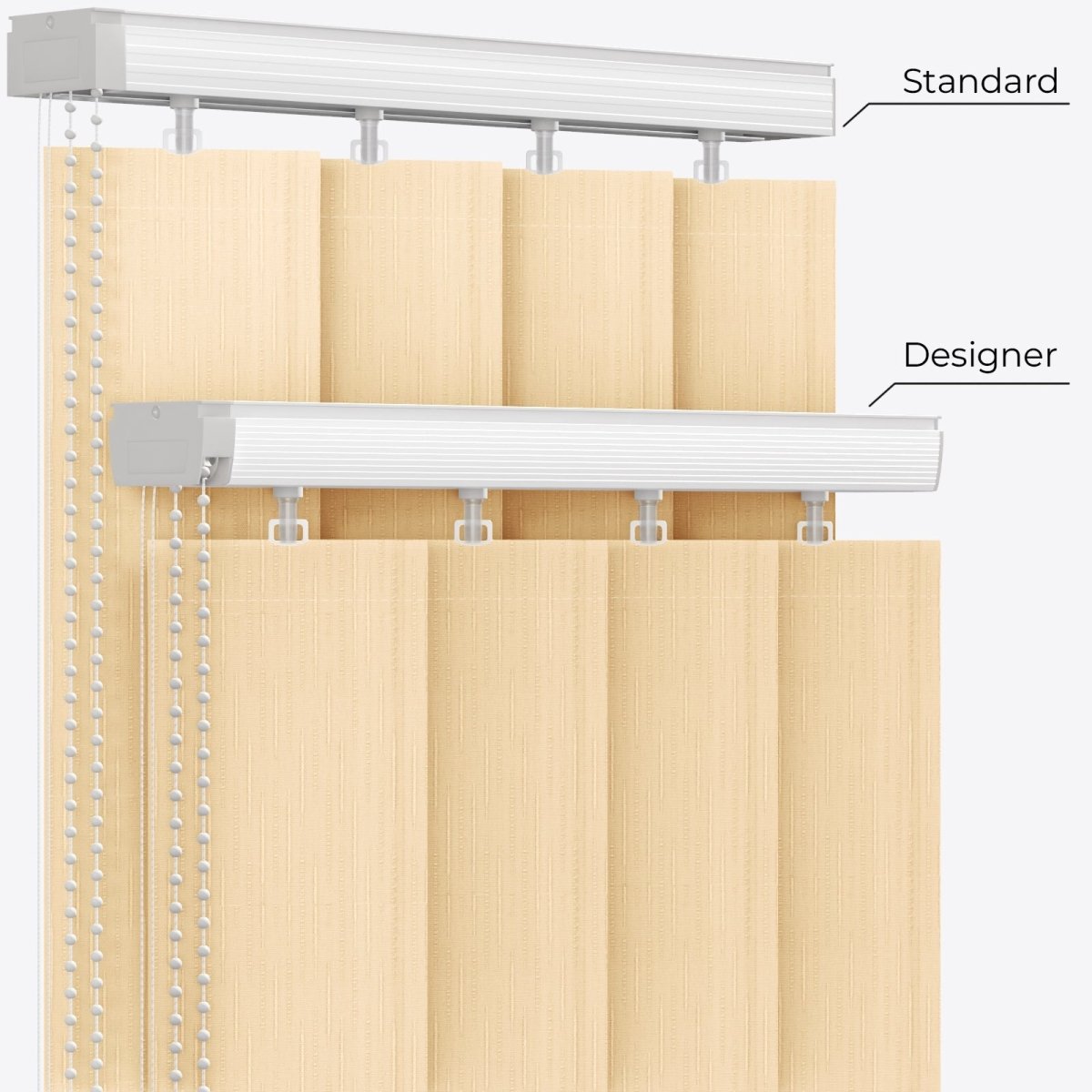 Pacific Gray Sand Vertical Blinds - Zen Shades