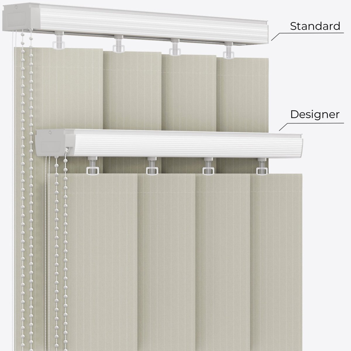 Pencil Stripe Agate Gray Vertical Blinds - Zen Shades