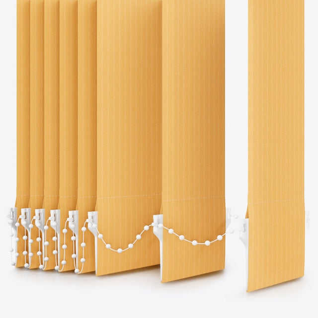 Pencil Stripe Amber Yellow Vertical Blinds Replacement Slats - Zen Shades