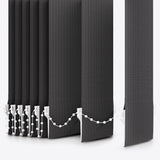 Pencil Stripe Black Licorice Vertical Blinds - Zen Shades