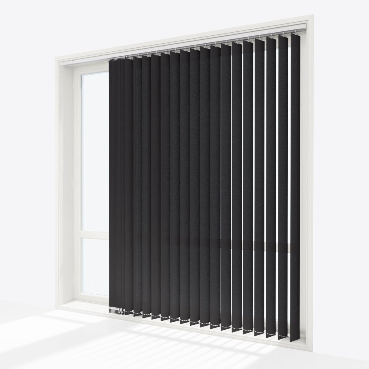 Pencil Stripe Black Licorice Vertical Blinds - Zen Shades