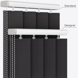 Pencil Stripe Black Licorice Vertical Blinds - Zen Shades