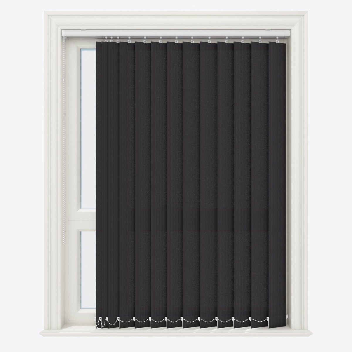 Pencil Stripe Black Licorice Vertical Blinds Replacement Slats - Zen Shades